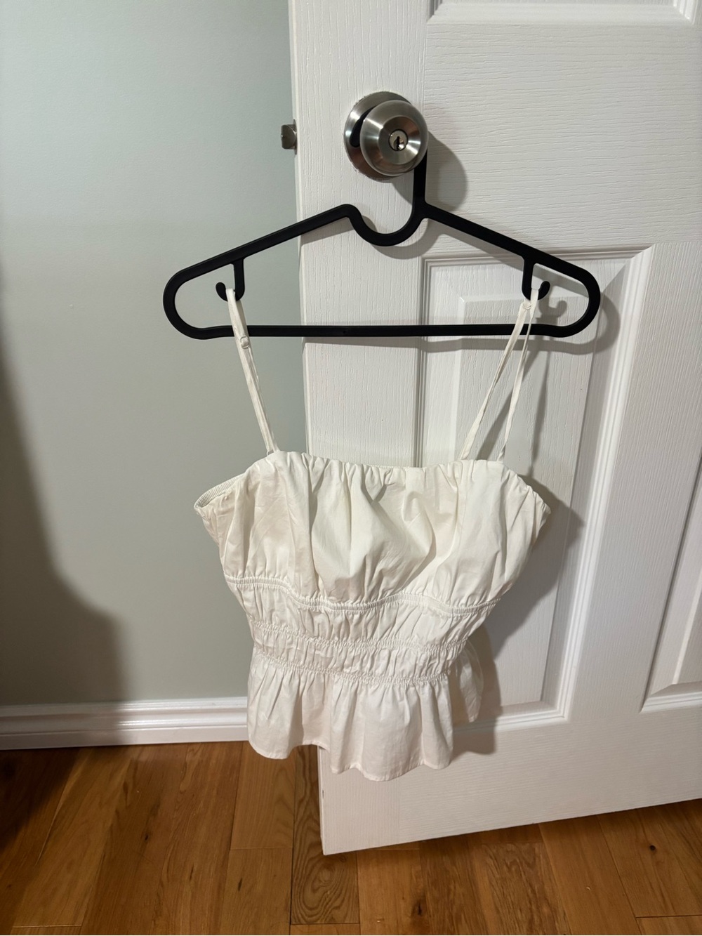 Dynamite white Smocked Peplum Cami Top